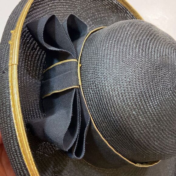 VTG, Joe Bill Miller Made In USA  Straw Elegant Black And Gold Structured Brim main image 11
